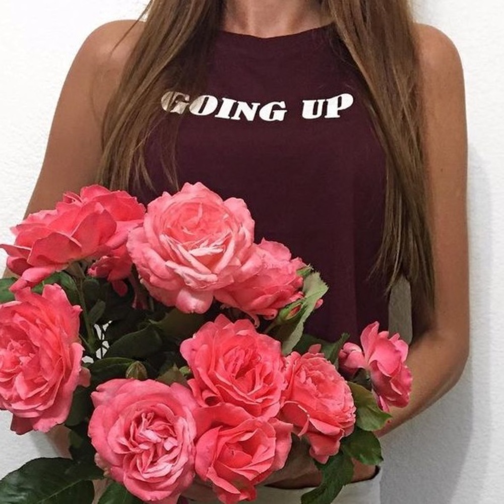 Forever 21 Burgundy Cropped GOING UP Tank Top S